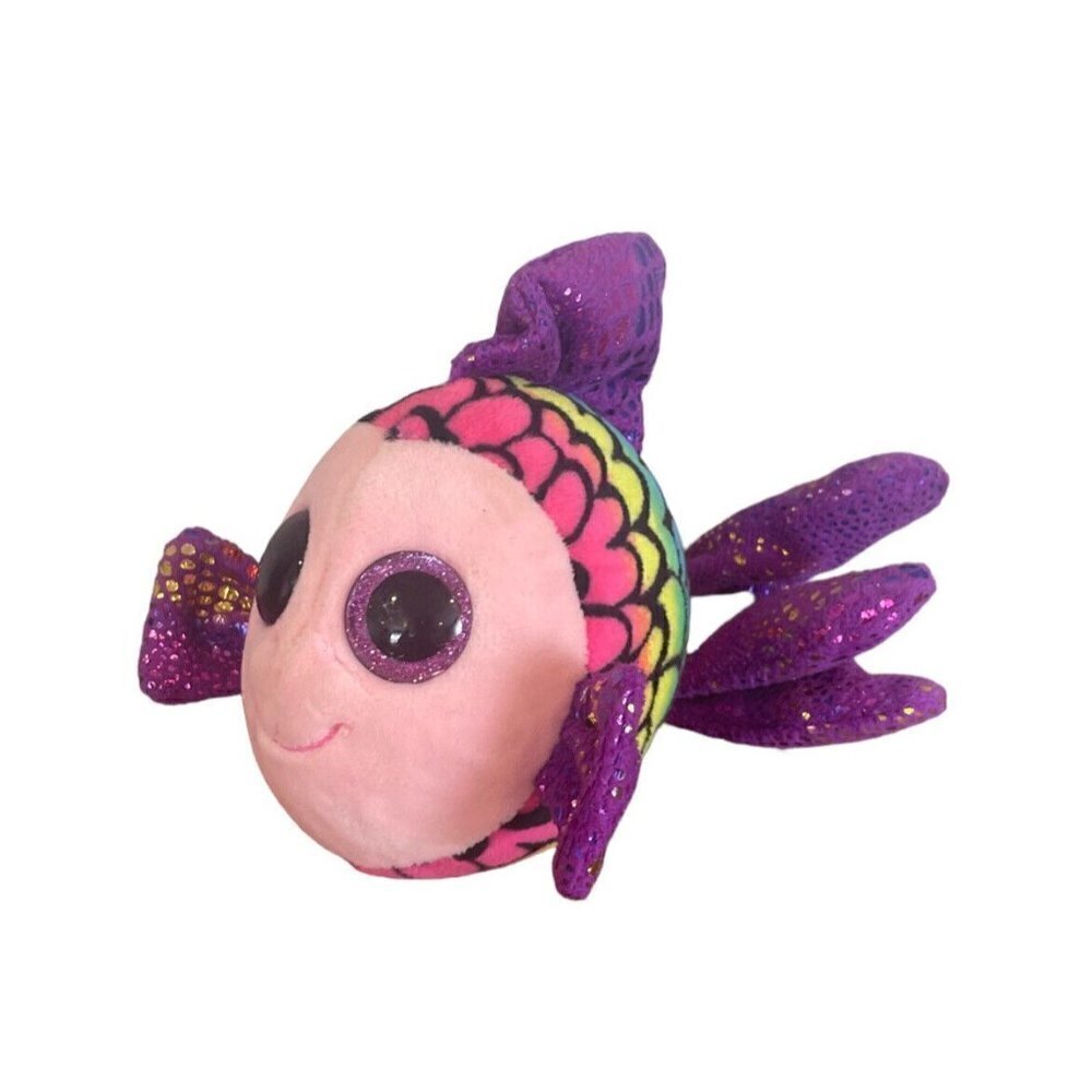 TY Beanie Boos 6" FLIPPY the Fish! Plush Stuffed Animal Toy Glittery Eyes No Tag